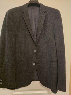 SAND Copenhagen Men's Dark Charcoal Two-Button Sport Coat